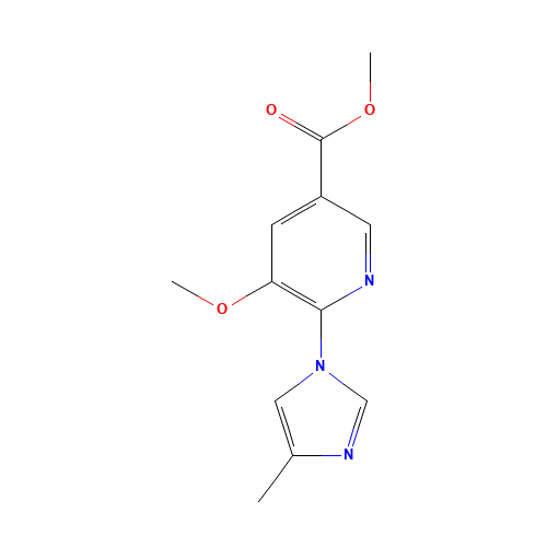 methyl 5-methoxy-6-(4-methylimidazol-1-yl)pyridine-3-carboxylate (CAS: 1294003-33-0) - Chemical Structure and Molecular Formula 