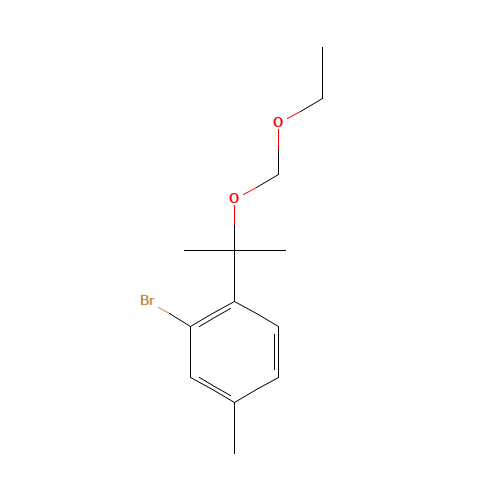 2-bromo-1-[2-(ethoxymethoxy)propan-2-yl]-4-methylbenzene (CAS: 1437053-60-5) - Chemical Structure and Molecular Formula 