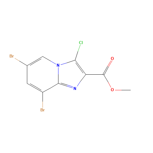 methyl 6,8-dibromo-3-chloroimidazo[1,2-a]pyridine-2-carboxylate (CAS: 1284249-68-8) - Chemical Structure and Molecular Formula 