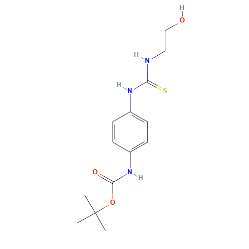 tert-butyl N-[4-(2-hydroxyethylcarbamothioylamino)phenyl]carbamate (CAS: 955362-52-4) - Chemical Structure and Molecular Formula 