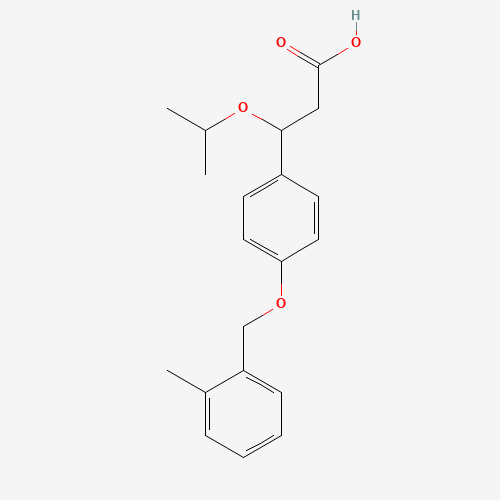 3-[4-[(2-methylphenyl)methoxy]phenyl]-3-propan-2-yloxypropanoic acid (CAS: 1202575-70-9) - Related Chemical Product