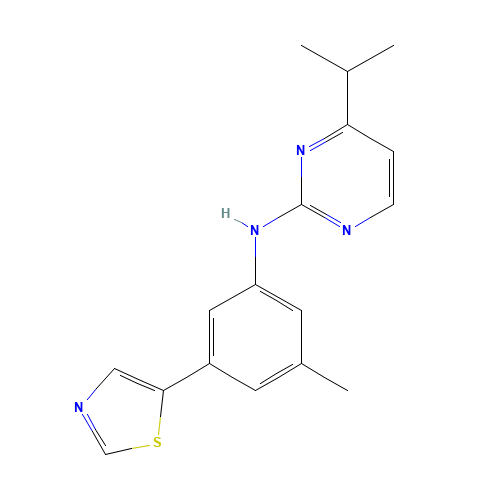 N-[3-methyl-5-(1,3-thiazol-5-yl)phenyl]-4-propan-2-ylpyrimidin-2-amine (CAS: 1312535-61-7) - Chemical Structure and Molecular Formula 