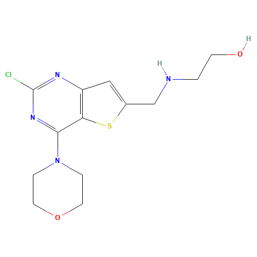 2-[(2-chloro-4-morpholin-4-ylthieno[3,2-d]pyrimidin-6-yl)methylamino]ethanol (CAS: 1235450-59-5) - Related Chemical Product