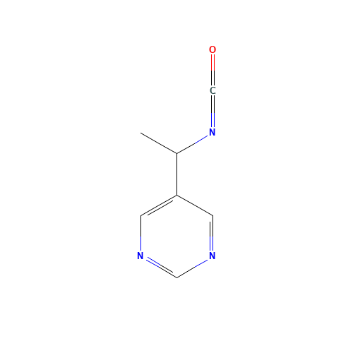 5-(1-isocyanatoethyl)pyrimidine (CAS: 179322-40-8) - Chemical Structure and Molecular Formula 