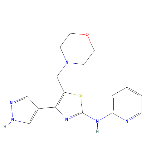 5-(morpholin-4-ylmethyl)-4-(1H-pyrazol-4-yl)-N-pyridin-2-yl-1,3-thiazol-2-amine (CAS: 1235312-76-1) - Related Chemical Product