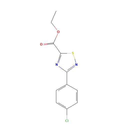 ethyl 3-(4-chlorophenyl)-1,2,4-thiadiazole-5-carboxylate (CAS: 61689-39-2) - Chemical Structure and Molecular Formula 