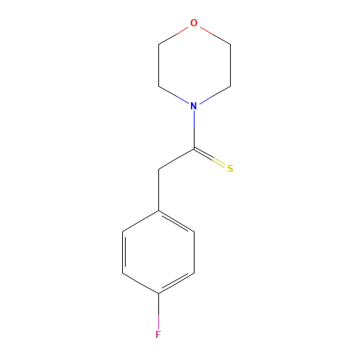 2-(4-fluorophenyl)-1-morpholin-4-ylethanethione (CAS: 107825-27-4) - Chemical Structure and Molecular Formula 