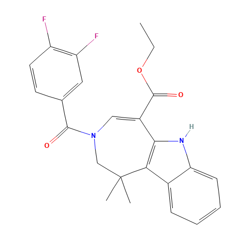 ethyl 3-(3,4-difluorobenzoyl)-1,1-dimethyl-2,6-dihydroazepino[4,5-b]indole-5-carboxylate (CAS: 629662-23-3) - Related Chemical Product