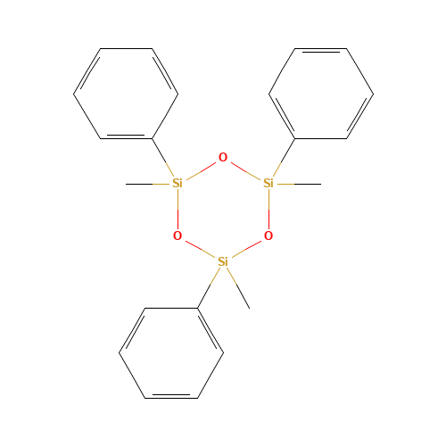 2,4,6-trimethyl-2,4,6-triphenyl-1,3,5,2,4,6-trioxatrisilinane (CAS: 546-45-2) - Chemical Structure and Molecular Formula 