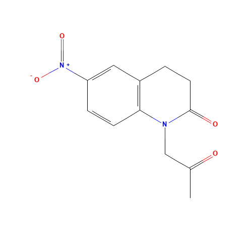 6-nitro-1-(2-oxopropyl)-3,4-dihydroquinolin-2-one (CAS: 1063406-76-7) - Chemical Structure and Molecular Formula 
