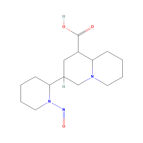 3-(1-nitrosopiperidin-2-yl)-2,3,4,6,7,8,9,9a-octahydro-1H-quinolizine-1-carboxylic acid (CAS: 38539-17-2) - Chemical Structure and Molecular Formula 