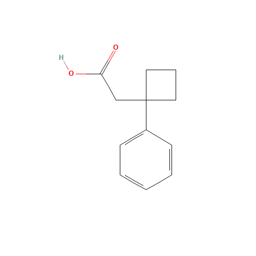 2-(1-phenylcyclobutyl)acetic acid (CAS: 7306-17-4) - Chemical Structure and Molecular Formula 