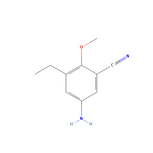 5-amino-3-ethyl-2-methoxybenzonitrile (CAS: 1003708-34-6) - Chemical Structure and Molecular Formula 