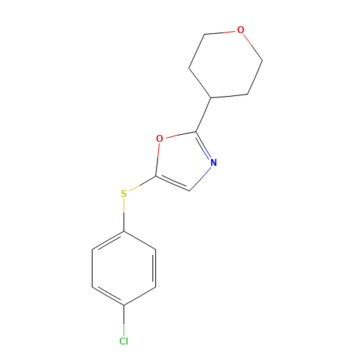 5-(4-chlorophenyl)sulfanyl-2-(oxan-4-yl)-1,3-oxazole (CAS: 1338918-33-4) - Related Chemical Product
