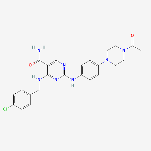 2-[4-(4-acetylpiperazin-1-yl)anilino]-4-[(4-chlorophenyl)methylamino]pyrimidine-5-carboxamide (CAS: 1198300-14-9) - Related Chemical Product