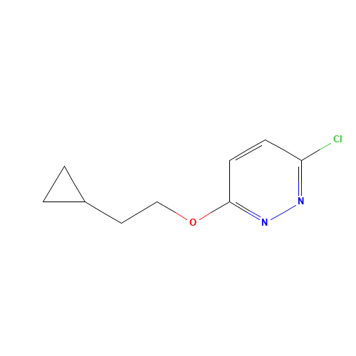 3-chloro-6-(2-cyclopropylethoxy)pyridazine (CAS: 1215850-32-0) - Chemical Structure and Molecular Formula 