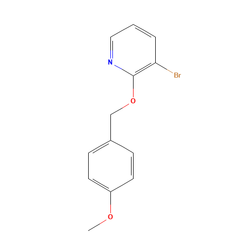 3-bromo-2-[(4-methoxyphenyl)methoxy]pyridine (CAS: 1240620-38-5) - Chemical Structure and Molecular Formula 