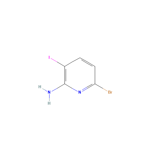 6-bromo-3-iodopyridin-2-amine (CAS: 1245643-34-8) - Chemical Structure and Molecular Formula 