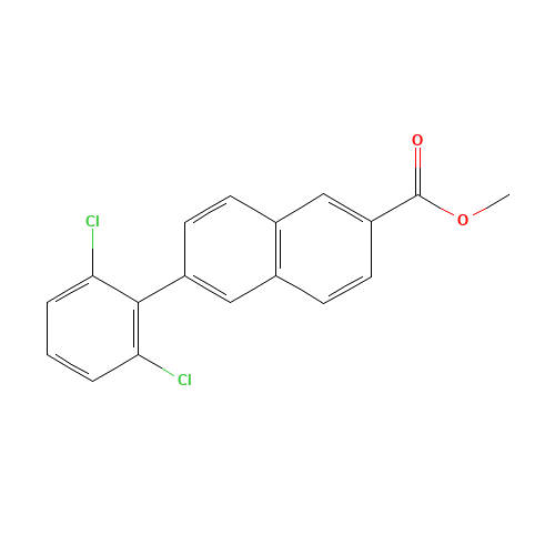 methyl 6-(2,6-dichlorophenyl)naphthalene-2-carboxylate (CAS: 623147-32-0) - Chemical Structure and Molecular Formula 