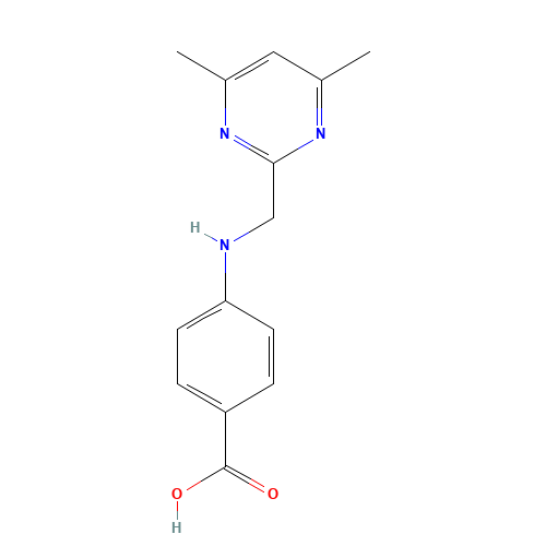 4-[(4,6-dimethylpyrimidin-2-yl)methylamino]benzoic acid (CAS: 1221254-49-4) - Chemical Structure and Molecular Formula 