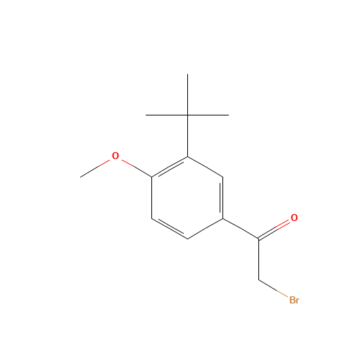2-bromo-1-(3-tert-butyl-4-methoxyphenyl)ethanone (CAS: 30095-49-9) - Chemical Structure and Molecular Formula 