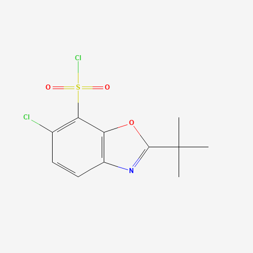 2-tert-butyl-6-chloro-1,3-benzoxazole-7-sulfonyl chloride (CAS: 361392-60-1) - Chemical Structure and Molecular Formula 