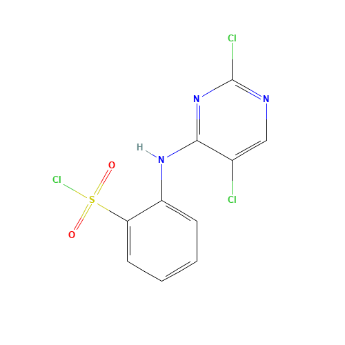2-[(2,5-dichloropyrimidin-4-yl)amino]benzenesulfonyl chloride (CAS: 1341200-76-7) - Chemical Structure and Molecular Formula 