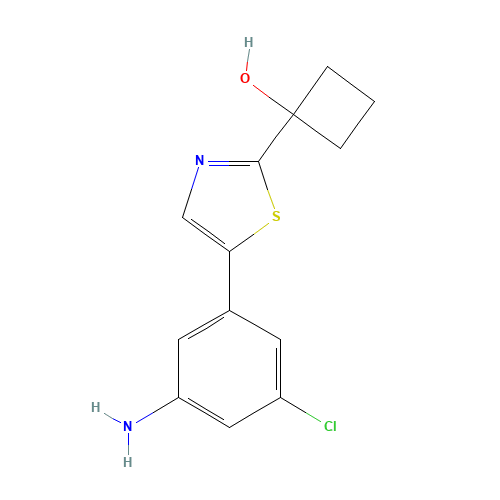 1-[5-(3-amino-5-chlorophenyl)-1,3-thiazol-2-yl]cyclobutan-1-ol (CAS: 1312536-75-6) - Related Chemical Product