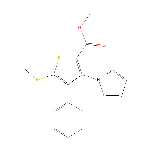 methyl 5-methylsulfanyl-4-phenyl-3-pyrrol-1-ylthiophene-2-carboxylate (CAS: 947598-69-8) - Related Chemical Product