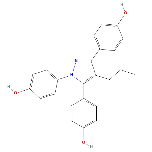 4-[2,3-bis(4-hydroxyphenyl)-4-propyl-1H-pyrazol-5-ylidene]cyclohexa-2,5-dien-1-one (CAS: 263717-53-9) - Related Chemical Product