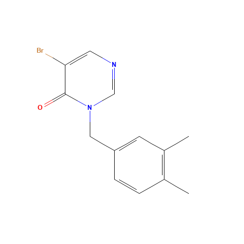5-bromo-3-[(3,4-dimethylphenyl)methyl]pyrimidin-4-one (CAS: 960298-49-1) - Chemical Structure and Molecular Formula 