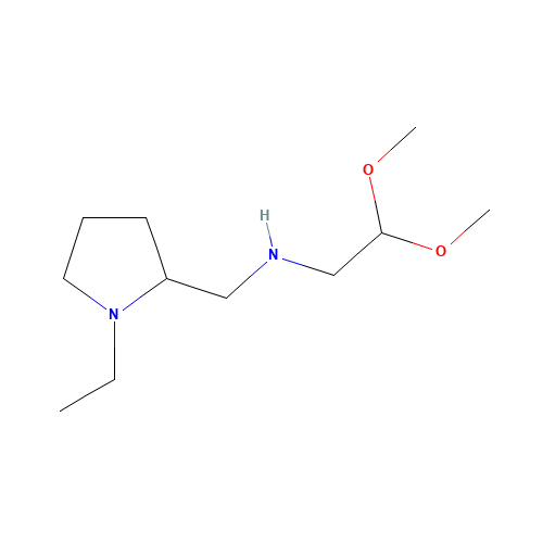 N-[(1-ethylpyrrolidin-2-yl)methyl]-2,2-dimethoxyethanamine (CAS: 1300115-05-2) - Chemical Structure and Molecular Formula 