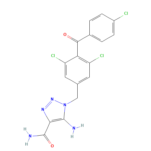 5-amino-1-[[3,5-dichloro-4-(4-chlorobenzoyl)phenyl]methyl]triazole-4-carboxamide (CAS: 99519-84-3) - Related Chemical Product