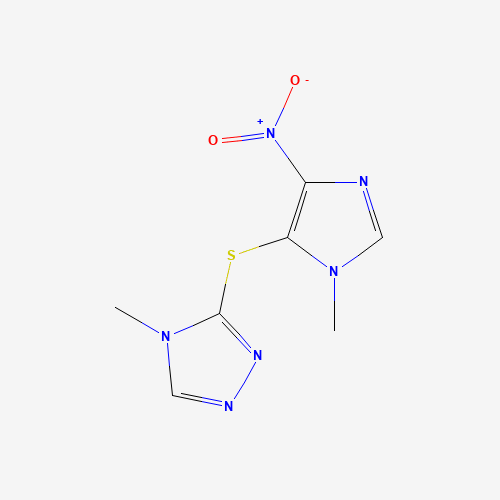 4-methyl-3-(3-methyl-5-nitroimidazol-4-yl)sulfanyl-1,2,4-triazole (CAS: 177653-76-8) - Related Chemical Product