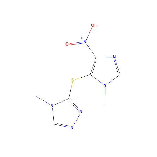 4-methyl-3-(3-methyl-5-nitroimidazol-4-yl)sulfanyl-1,2,4-triazole (CAS: 177653-76-8) - Related Chemical Product