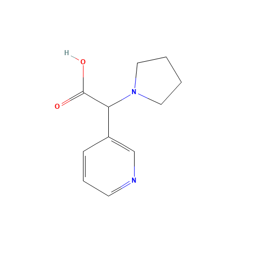 2-pyridin-3-yl-2-pyrrolidin-1-ylacetic acid (CAS: 933760-99-7) - Chemical Structure and Molecular Formula 