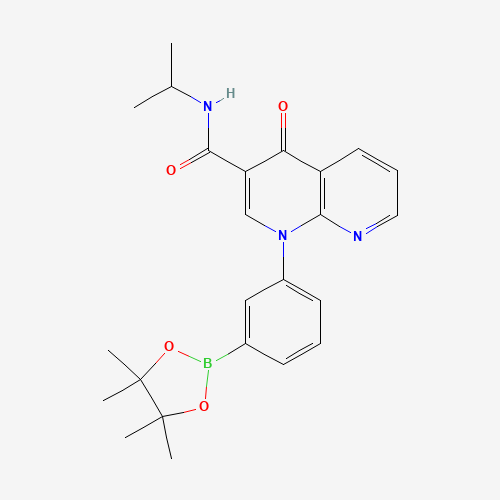 4-oxo-N-propan-2-yl-1-[3-(4,4,5,5-tetramethyl-1,3,2-dioxaborolan-2-yl)phenyl]-1,8-naphthyridine-3-carboxamide (CAS: 702640-76-4) - Related Chemical Product