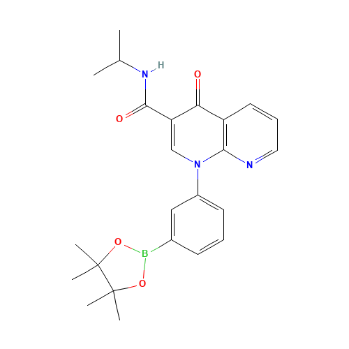 4-oxo-N-propan-2-yl-1-[3-(4,4,5,5-tetramethyl-1,3,2-dioxaborolan-2-yl)phenyl]-1,8-naphthyridine-3-carboxamide (CAS: 702640-76-4) - Related Chemical Product