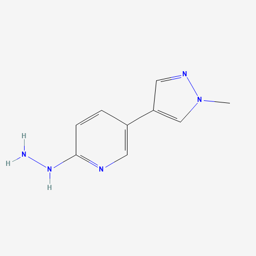 [5-(1-methylpyrazol-4-yl)pyridin-2-yl]hydrazine (CAS: 1427473-71-9) - Chemical Structure and Molecular Formula 