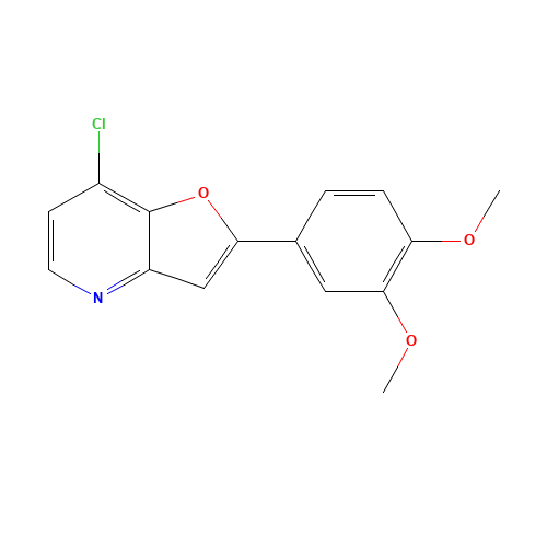 7-chloro-2-(3,4-dimethoxyphenyl)furo[3,2-b]pyridine (CAS: 1360911-25-6) - Chemical Structure and Molecular Formula 