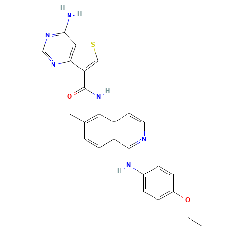 4-amino-N-[1-(4-ethoxyanilino)-6-methylisoquinolin-5-yl]thieno[3,2-d]pyrimidine-7-carboxamide (CAS: 1446111-53-0) - Related Chemical Product