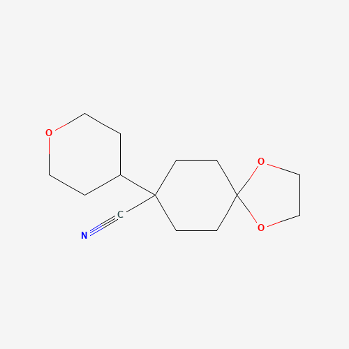 8-(oxan-4-yl)-1,4-dioxaspiro[4.5]decane-8-carbonitrile (CAS: 1202462-27-8) - Chemical Structure and Molecular Formula 