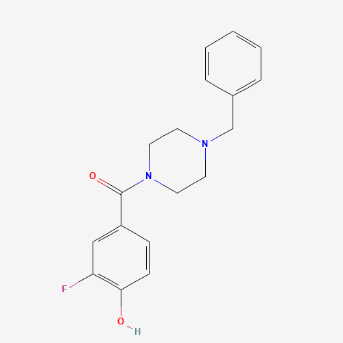 (4-benzylpiperazin-1-yl)-(3-fluoro-4-hydroxyphenyl)methanone (CAS: 960298-91-3) - Chemical Structure and Molecular Formula 