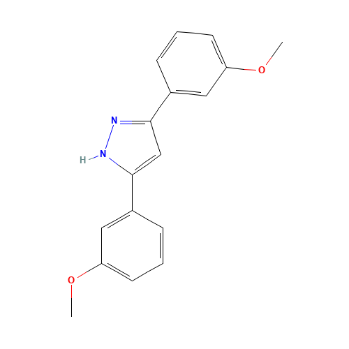 3,5-bis(3-methoxyphenyl)-1H-pyrazole (CAS: 1159988-49-4) - Chemical Structure and Molecular Formula 