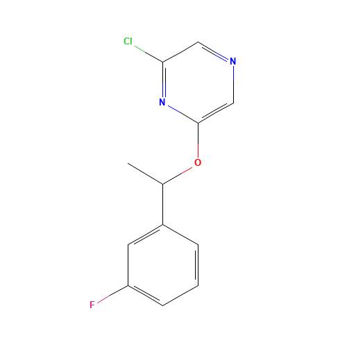 2-chloro-6-[1-(3-fluorophenyl)ethoxy]pyrazine (CAS: 426829-21-2) - Chemical Structure and Molecular Formula 
