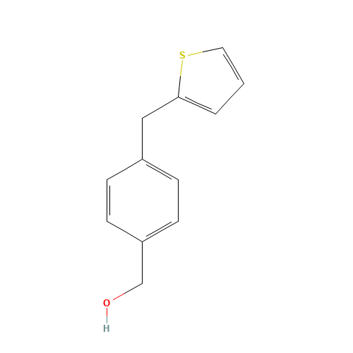 [4-(thiophen-2-ylmethyl)phenyl]methanol (CAS: 1031843-62-5) - Chemical Structure and Molecular Formula 