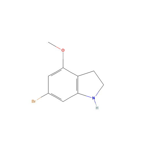 6-bromo-4-methoxy-2,3-dihydro-1H-indole (CAS: 1000342-58-4) - Chemical Structure and Molecular Formula 
