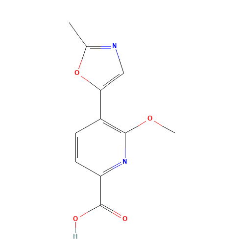 6-methoxy-5-(2-methyl-1,3-oxazol-5-yl)pyridine-2-carboxylic acid (CAS: 1363148-57-5) - Related Chemical Product