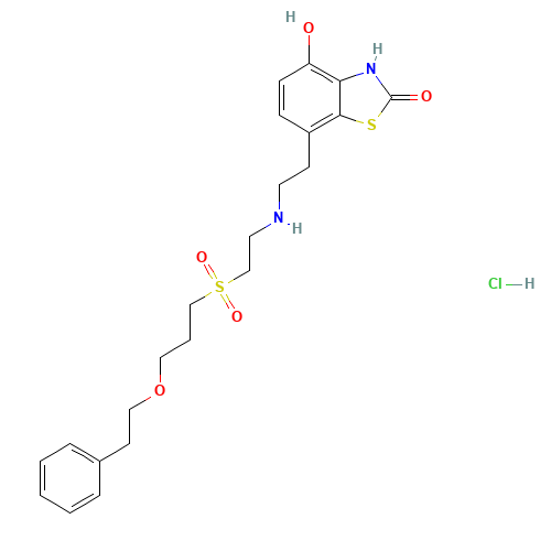4-hydroxy-7-[2-[2-[3-(2-phenylethoxy)propylsulfonyl]ethylamino]ethyl]-3H-1,3-benzothiazol-2-one;hydrochloride (CAS: 154189-24-9) - Related Chemical Product