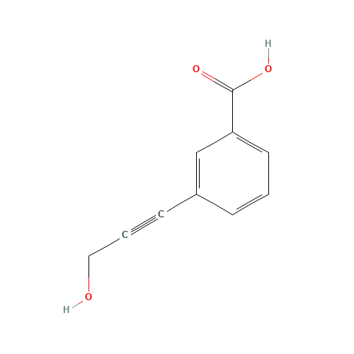 3-(3-hydroxyprop-1-ynyl)benzoic acid (CAS: 132545-15-4) - Chemical Structure and Molecular Formula 